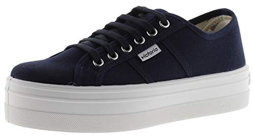 victoria Women's Basket Lona Plataforma Trainers, Marino, 8 UK