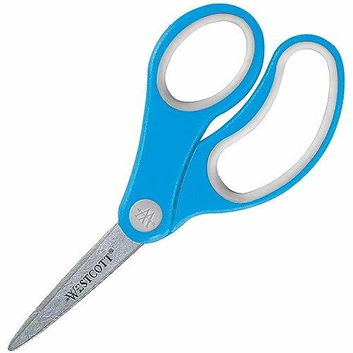 Westcott ACM15972 Soft Handle 5 Kids Scissors Classpack, Pointed, Pack of 12