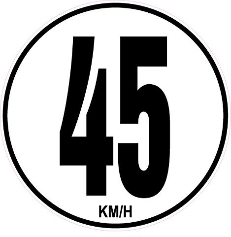 Wandtattoo 20 cm Beschränkung Geschwindigkeit BUSSE Traktor LKW 45 km/h Klebeband.