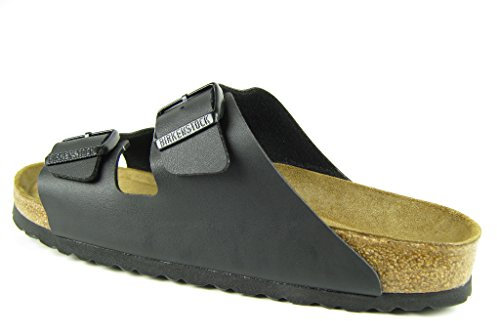 Birkenstock - Ciabatte unisex per adulti, 551253, Arizona Birko-Flor, Nero (44), 46 EU Schmal