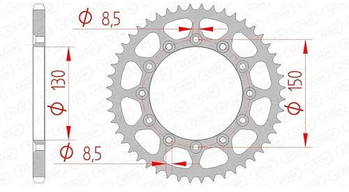 Stahl-Kettenrad AFAM 520-47Z (Silber)