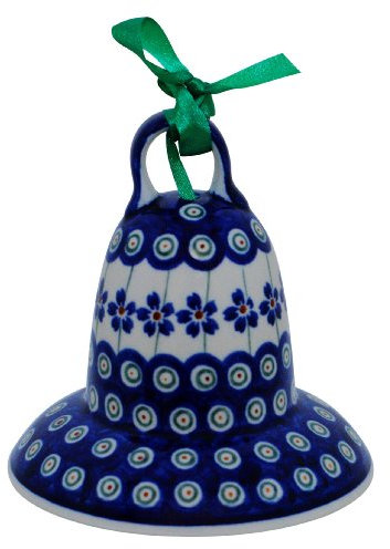 Original Bunzlauer Keramik Deko - Glocke / Glöckchen groß im Dekor 166a