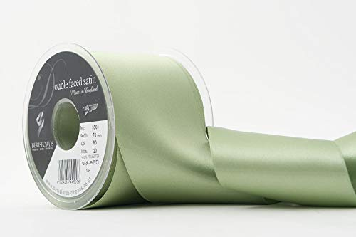 Berisfords Double Faced Satin Ribbon, Khaki, 70 mm Width, 20 metre Length