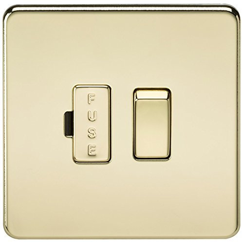 Knightsbridge SF6300PB Screwless 13 A Switched Fused Spur Unit, Polished Brass