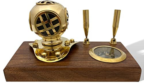 aubaho Stiftehalter Schreibtisch Kompass Taucherhelm Schiff Maritim Nautik Antik-Stil