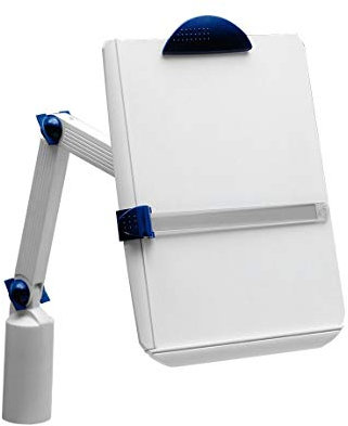 MAUL Ergonomischer Universal Dokumentenhalter, Klemmfuß, Klemmbrett DIN A4, Drehbar, Neigbar, Grau, 8132282, 1 Stück