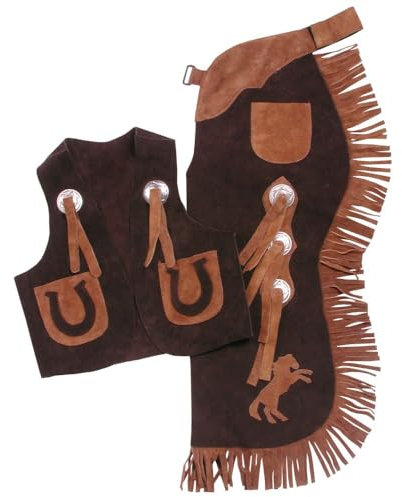 Kids Chap and Vest Set Brown Small