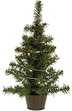 Idena 8582019 - Deko Tannenbaum mit 35 LED warmweiß, batteriebetrieben, ca. 55 cm hoch, für die Weihnachts- und Adventszeit