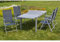 Merxx 5tlg. Amalfi Set, 4 Amalfi Klappsessel, 5-fach verstellbar, 1 Ausziehtisch, 140 (200) x 90 cm, marineblau