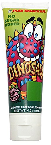 Plak Smacker DINOSAUR Toothpaste Bubble Gum 4.2oz Tube