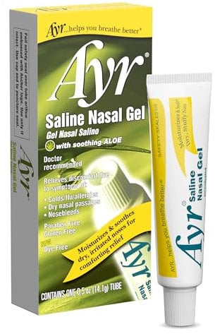 Ayr Saline Nasal Gel, With Soothing Aloe, 0.5-Ounce Tubes