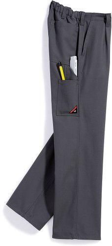 BP Cotton Plus 1469-720-53 Arbeitshose - Stoffhosenträger mit Gummieinsatz - Taschen für Knieschoner - Reine Baumwolle - Stämmige Passform - Größe: 62 - Farbe: dunkelgrau