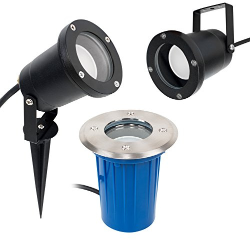 MiniSun | Modern 3 in 1 Ground/Wall/Spike Outdoor Light in a Black Finish | Outdoor Wall Lights, Home Décor & Improvement Essential | IP65 Rated | Mains Wired