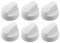 SPARES2GO weiß Einstellknopf für Amica Backofen & Herd (Reduzierstück oder 8 + Adapter) Pack Quantity: 6
