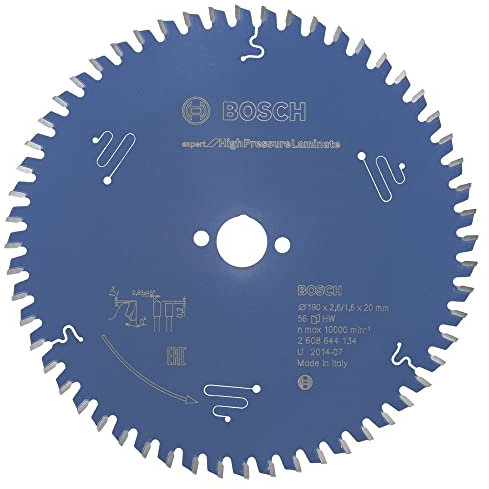 Bosch 1x EXPERT High Pressure Laminate Kreissägeblatt für Handkreissägen (für HPL – Hochdruck-Schichtpressstoffplatte, Ø mm, Professional Zubehör kabelgebundene Handkreissägen)