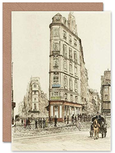 Wee Blue Coo CARD GREETING GIFT PAINTING VINTAGE CITYSCAPE PARIS BOULEVARD BONNE NOUVELLE