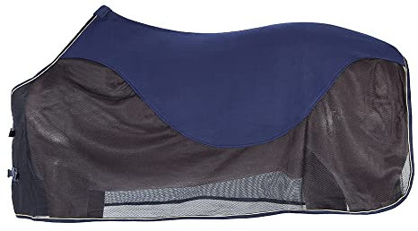 PFIFF 100489 Fliegendecke mit Fleeceeinsatz Pferdedecke Fliegenschutz Weidedecke, Blau, 125 cm