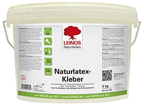 Leinos Naturlatexkleber 3,00 kg - Gelb, Paste, Bodenkleber, Kork, Linoleum, Wollpappen, Zellulosefaserplatten, Holzweichfaserplatten, textile Bodenbeläge