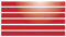 6 Reflektierende Klebestreifen für Warndreieck 28 x 2 cm – rot reflektierend