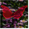 Bütic GmbH Plexiglas® Sonnenfänger Schmetterling 14cm neon transparent fluoreszierend wetterfest, inkl. 100cm Schwingstab, Farbe:neonrot
