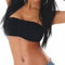 Reggiseno Fascia Donna Tanti Colori Push up Top Imbottito Sottogiacca BRA1419[Nero,L/XL]