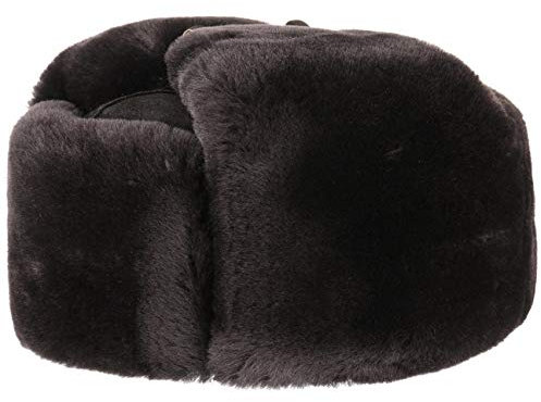 LIERYS Schiwago Pelzmütze Uschanka mit Steppfutter Russenmütze aus Leder Winter S-XXL braun S (54-55 cm)