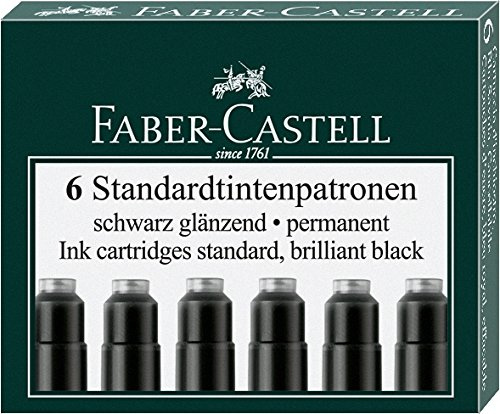 Faber-Castell Gel-Tintenpatronen Standard, 5 Packungen, schwarz, 30 Stück