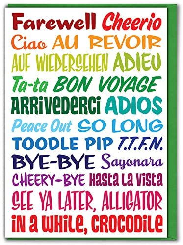 Brainbox Candy - Funny Bon Voyage See You Later Alligator Leaving Card - 'In A While Crocodile Design' - Perfect For Him Her Bestie Friend Mate Colleague
