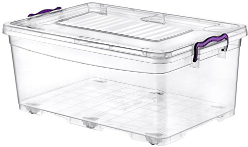 HOBBY LIFE 1-Piece 40 Litre Plastic Rectangular Multi-Box with Wheels