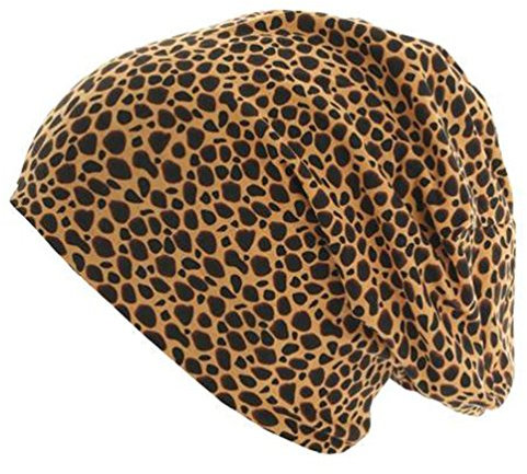 MSTRDS Printed Jersey Beanie, Cheetha/Black, one size