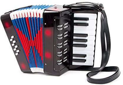 small foot Akkordeon Classic, Musikinstrument für Kinder, mit Schulterriemen zum bequemen Bespielen, ab 3 Jahren, 3304, Blau