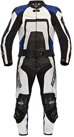 XLS Blue Carbon Lederkombi in Kurzgröße 25 (50) schwarz blau