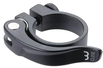 BBB Cycling SmoothLever Bike Seatpost Clamb Quick Release Seat Post Clamb for Aluminium Seatposts Roadbike, MTB and E-Bike | 28.6 mm Black - BSP-87