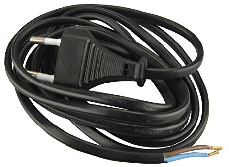 UNITEC Euro-Zuleitung H03VVH2-F2x0,75mm², 2 Meter, schwarz