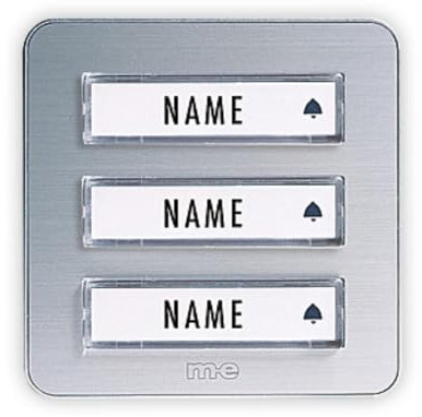 m-e modern-electronics KTA-3 A/S Klingelplatte mit Namensschild 3fach Silber 12 V/1A