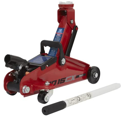 Sealey 1015CX 1.5 Tonne Short Chassis Trolley Jack, 207mm x 433mm x 134mm
