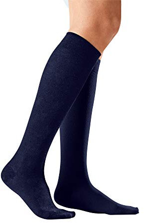 KUNERT Damen Fly&Care Stützklasse III effektive Stützwirkung Kniestrümpfe, Blickdicht, Navy 9550, 39/40
