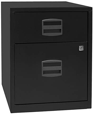 Bisley Home Beistellschrank - mit 1 Schublade und 1 Hängeregistratur - schwarz - HxBxT: 528 x 413 x 400 mm - Büroschrank, Standcontainer, Unterstellschrank, Aktenschrank