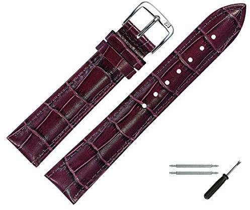 MARBURGER Uhrenarmband 16mm Leder Alligator Prägung - Werkzeug Montage Set 14316
