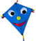 CIM Einleiner-Drachen - Happy Eddy Blue - für Kinder ab 3 Jahren - Abmessung: 67x70cm - inkl. 80m Drachenschnur und Schleifenschwanz