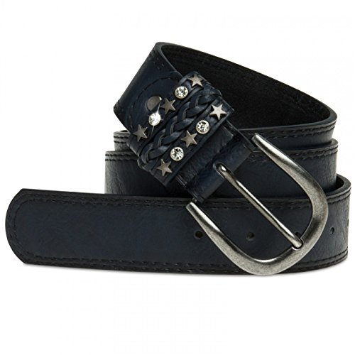 Caspar GU291 Damen Vintage Gürtel mit Sternen und Strass