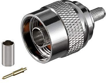 Goobay 11361 N-Stecker Crimp mit Gold-Pin für RG 58 Kabel, Durchmesser: 5,2 mm