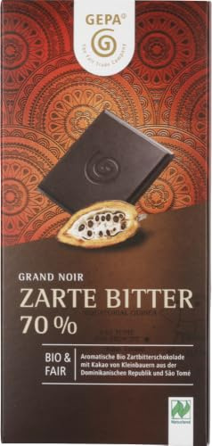 GEPA - Grand Noir Zarte Bitter - 70% BIO Schokolade DE-ÖKO-013 - 100g (1er Pack)