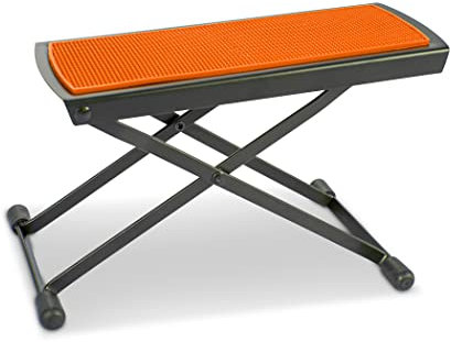 GEWA Metal Footrest (guitar rest), adjustable, compact and robust in orange