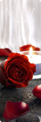 3D Lesezeichen - Rose mit Kerze