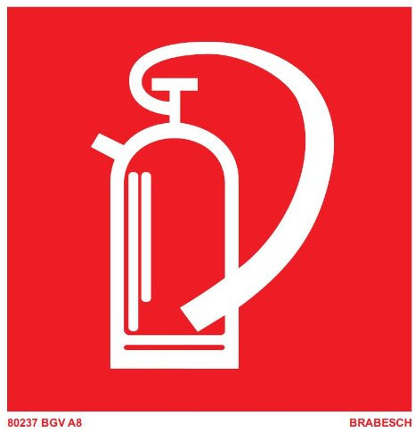 BRABESCH Aufkleber Brandschutzzeichen Feuerlöscher 100x100 BGV A8 Folie