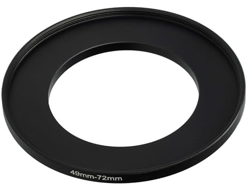 vhbw Step-Up-Ring Adapter von 49 mm auf 72 mm für Kamera Objektiv - Filteradapter, Metall, Schwarz