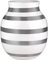 Kähler Vase H20 cm Omaggio Originaldesign mit handgemalte Streifen, Metallics