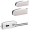 DORMA Glastürbeschlag-Set Studio Rondo: PZSS, 2-tlg. Bänder, L-Form Drücker, Flüsterfalle, Aluminium (matt, gebürstet), Silber, Klassisch, Indoor, 5 cm, Beidhändig, 1 Stück