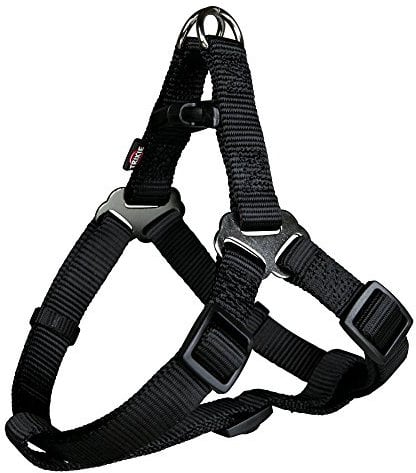 TRIXIE Premium One Touch Geschirr Größe XS–S: Brustumfang 30–40 cm/10 mm in schwarz - leicht anzulegendes verstellbares Hundegeschirr mit zugentlastender Schnalle für kleine Hunde, 204301